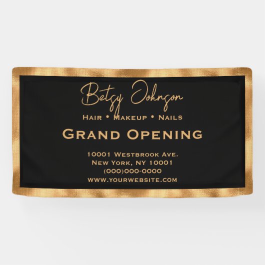 Elegantes Schwarzes und Imitat Banner (Horizontal)