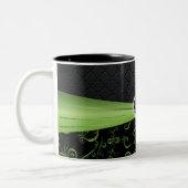 Elegantes Schwarzes und Peridot-grünes Zweifarbige Tasse (Links)