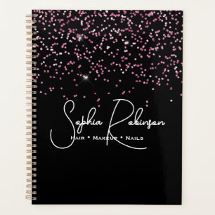 Elegantes schwarzes und rosa-glitzerndes Salon-Ges Planer