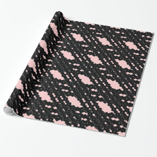 Elegantes schwarzes und rosa Spitzen-Design Geschenkpapier