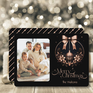 Elegantes Schwarzes und Rose Gold Weihnachten Foto