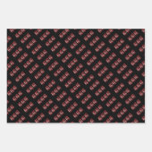 Elegantes Schwarzes und Rotes Weihnachten Geschenkpapier Set (Vorderseite 3)