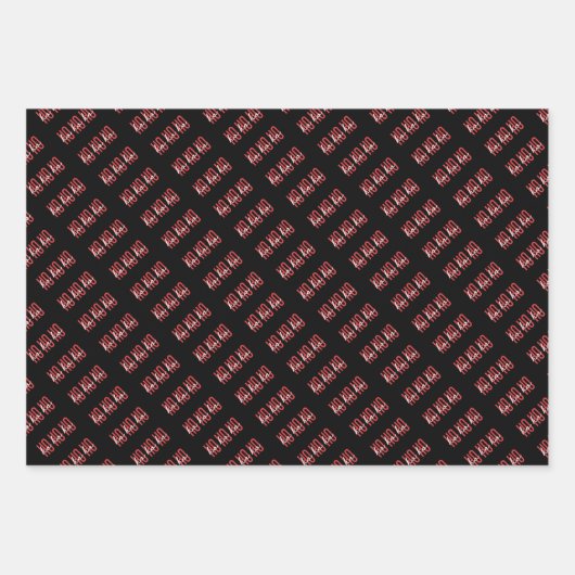 Elegantes Schwarzes und Rotes Weihnachten Geschenkpapier Set (Vorderseite 3)