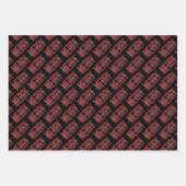 Elegantes Schwarzes und Rotes Weihnachten Geschenkpapier Set (Vorderseite)