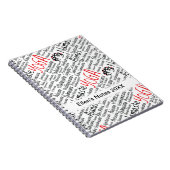 Elegantes schwarzes und rotes Yoga bringt Notizblock (Rechte Seite)