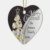 Elegantes Schwarzes und Silberes Weihnachten | Anp Keramik Ornament (Links)