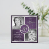 Elegantes schwarzes und silbernes 50. einladung (Stehend Vorderseite)