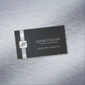 Elegantes schwarzes und silbernes berufliches magnetische visitenkarte (Beispiel)