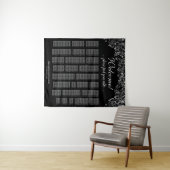 Elegantes schwarzes und silbernes Sitzplan-Chart i Wandteppich (Beispiel (Horizontal))