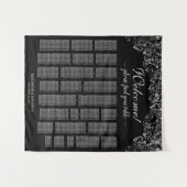 Elegantes schwarzes und silbernes Sitzplan-Chart i Wandteppich (Vorderseite (Horizontal))