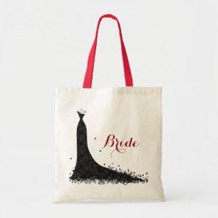 Elegantes schwarzes Vintage-Spitzenhochzeitskleid Tragetasche