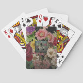 Elegantes Schwarzes Vintages Botanisches Floral Mo Spielkarten (Rückseite)