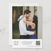 Elegantes Schwarzes Vintages Wappen Art QR Code Fo Einladung (Rückseite)