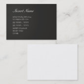 Elegantes Schwarzes Visitenkarte (Vorne/Hinten)