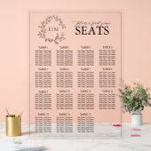 Elegantes Schwarzes Wappen Monogram Hochzeitssitze Acrylschild (Hochzeit)