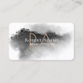 Elegantes Schwarzes Wasser Abstrakt Mit Monogramm Visitenkarte (Vorderseite)