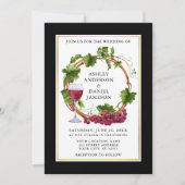 Elegantes Schwarzes Wasser Weintrauben Foto Einladung (Vorderseite)