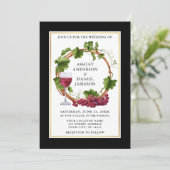 Elegantes Schwarzes Wasser Weintrauben Foto Einladung (Stehend Vorderseite)