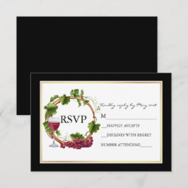 Elegantes Schwarzes Wasser Weintrauben Trauben Hoc RSVP Karte
