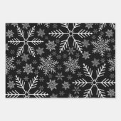 Elegantes Schwarzes Wasser Weißer Winter Schneeflo Geschenkpapier Set (Vorderseite 3)