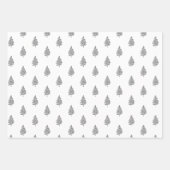 Elegantes Schwarzes Wasserfarben Tree Muster Weihn Geschenkpapier Set (Vorderseite 2)