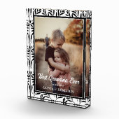 Elegantes Schwarzes & Weiß Blumen Bestes Grandma j Fotoblock (Rechts)