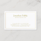 Elegantes Schwarzes Weiß Minimalistisch Schlicht T Visitenkarte (Rückseite)