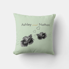 Elegantes Schwarzes Weiß Wasserfarbenfrohe Hochzei Kissen