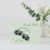 Elegantes Schwarzes Weiß Wasserfarbenfrohe Hochzei Postkarte (Stehend Vorderseite)