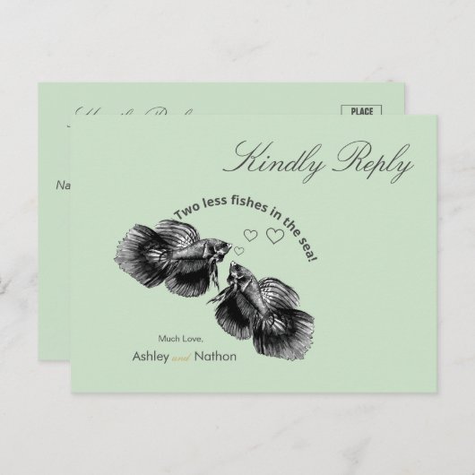 Elegantes Schwarzes Weiß Wasserfarbenfrohe Hochzei Postkarte (Vorne/Hinten)