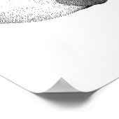 Elegantes Schwarzes & Weißes Lotus Floral Poster (Ecke)