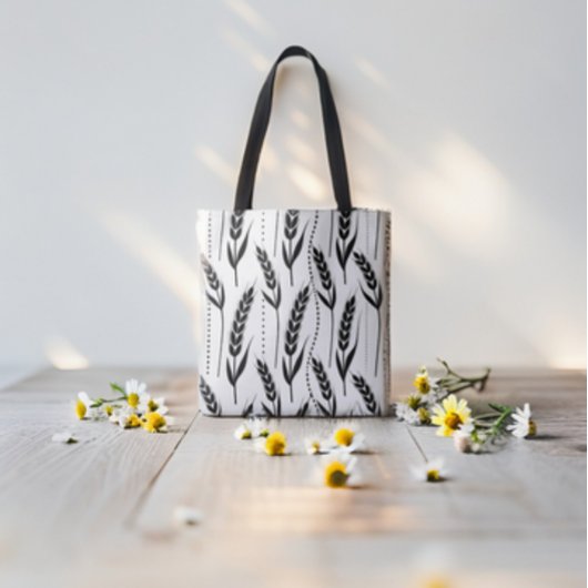 Elegantes Schwarzes Weizenmuster Tasche