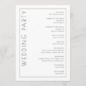 Elegantes schwarzes Zeremonieprogramm Programm (Rückseite)