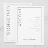 Elegantes schwarzes Zeremonieprogramm Programm (Vorne/Hinten)