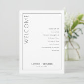 Elegantes schwarzes Zeremonieprogramm Programm (Stehend Vorderseite)