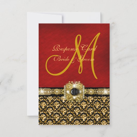 Elegantes Schwarzgold RSVP Karte (Vorderseite)