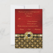 Elegantes Schwarzgold RSVP Karte (Rückseite)