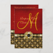 Elegantes Schwarzgold RSVP Karte (Vorne/Hinten)