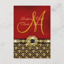 Elegantes Schwarzgold RSVP Karte