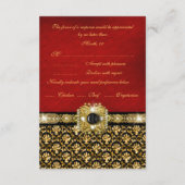 Elegantes Schwarzgold RSVP Karte (Rückseite)