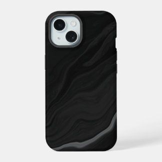 Elegantes Schwarzstein-Marmor-Muster iPhone 15 Hülle