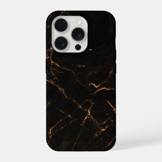 Elegantes Schwarzstein-Marmor-Muster iPhone Hülle (Rückseite)