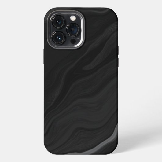 Elegantes Schwarzstein-Marmor-Muster iPhone Hülle (Rückseite)