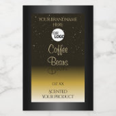 Elegantes Schwarzweiß-Beige Ombre-Logo Lebensmitteletikett (Einzelnes Label)