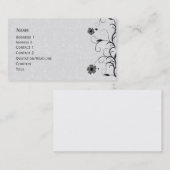 Elegantes Schwarzweiss-Blumenmuster Visitenkarte (Vorne/Hinten)