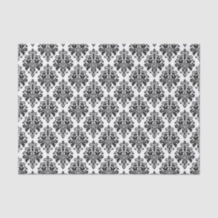 Elegantes Schwarzweiss-Damast-Muster Seidenpapier