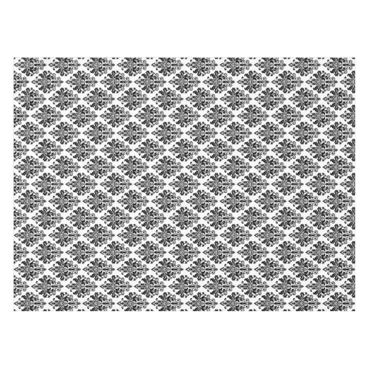 Elegantes Schwarzweiss-Damast-Muster Tischdecke (Vorderseite (Horizontal))