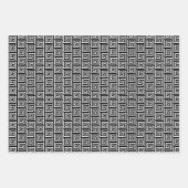 Elegantes Schwarzweiß-Griechen-Mander-Muster Geschenkpapier Set (Vorderseite 2)