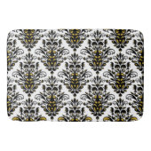 Elegantes Schwarzweiss mit Touch des Golddamastes Badematte (Vorderseite)