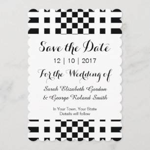 Elegantes Schwarzweiss-modernes Save The Date